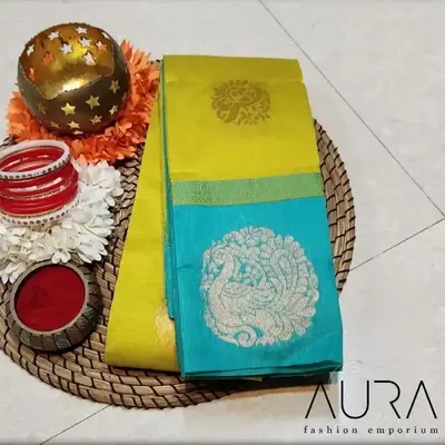 Kottanchi Kota Silk Sarees Parrot green and Teal colour combination