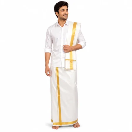 Men's Temple Vesti & Thundu – Traditional South Indian Ethnic Wear